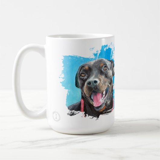 Rottweiler dog love mug  コーヒーマグカップ (左)