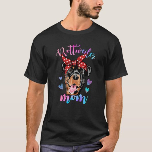 Rottweiler Dog Lover Funny Cute mom, mama, mother  Tシャツ (正面)