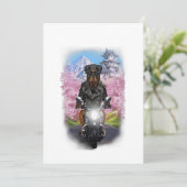 rottweiler dog on motorcycle tour japanese gifts 案内状 (スタンド正面)