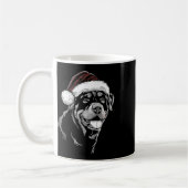 Rottweiler Dog Santa Hat Christmas Xmas Pajama  コーヒーマグカップ (左)