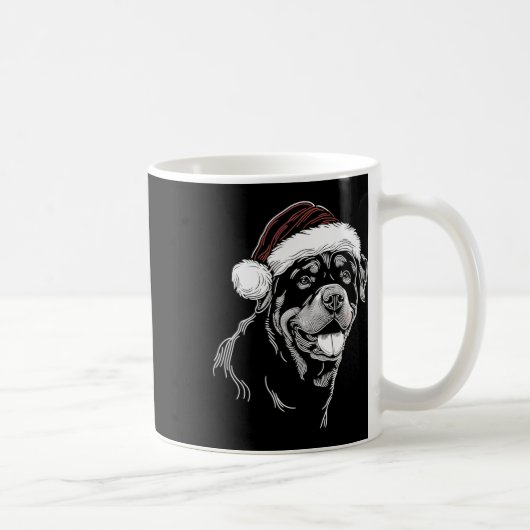 Rottweiler Dog Santa Hat Christmas Xmas Pajama  コーヒーマグカップ (右)