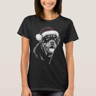 Rottweiler Dog Santa Hat Christmas Xmas Pajama  Tシャツ