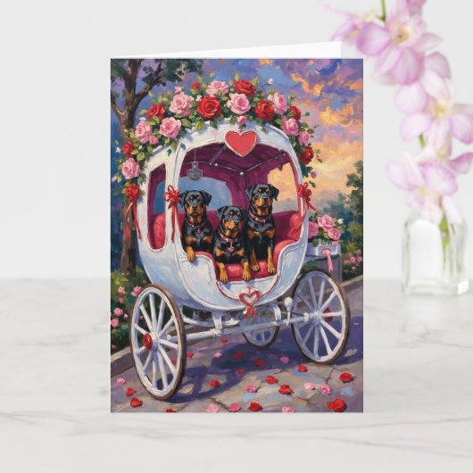 Rottweiler Dog Valentine's Day カード (蘭)