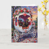 Rottweiler Dog Valentine's Day カード (黄色い花)