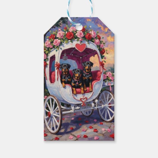 Rottweiler Dog Valentine's Day ギフトタグ (正面)