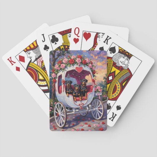 Rottweiler Dog Valentine's Day トランプ (裏面)