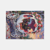 Rottweiler Dog Valentine's Day フリースブランケット (正面(横))