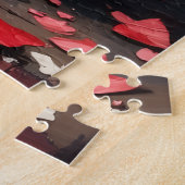 Rottweiler Dog Valentine's Day Heart Collar Art ジグソーパズル (側面)