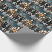 Rottweiler Dogs Christmas Snow Holiday ラッピングペーパー (角)