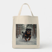 Rottweiler Elegant Grocery Tote Bag トートバッグ (裏面)