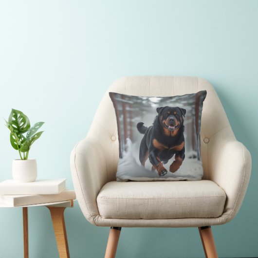 Rottweiler Elegant Throw Pillow クッション (椅子)