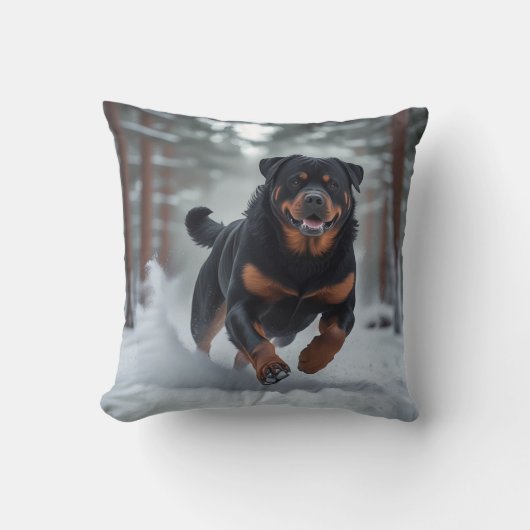 Rottweiler Elegant Throw Pillow クッション (正面)