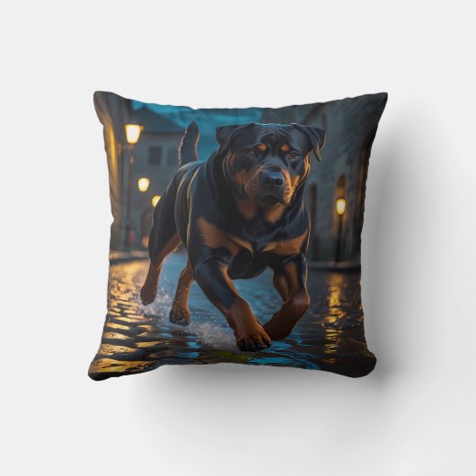 Rottweiler Elegant Throw Pillow クッション (裏面)