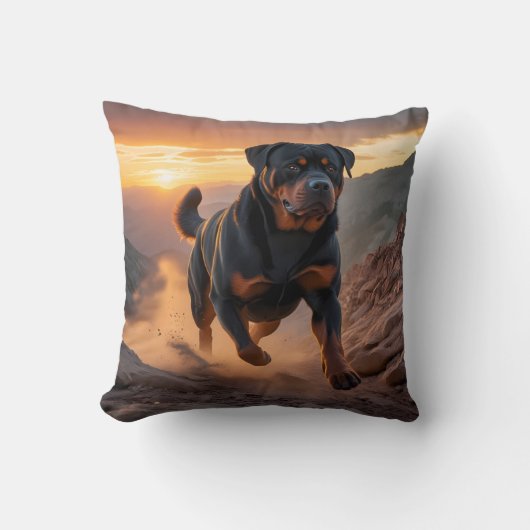 Rottweiler Elegant Throw Pillow クッション (正面)
