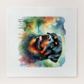 Rottweiler in watercolor 241024AREF144 - Watercolo ジグソーパズル (横)