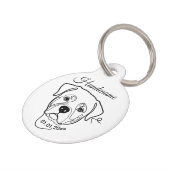 Rottweiler Line Art Personalized Tag ペット ネームタグ (側面)