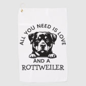 Rottweiler Lovers ゴルフタオル (正面)