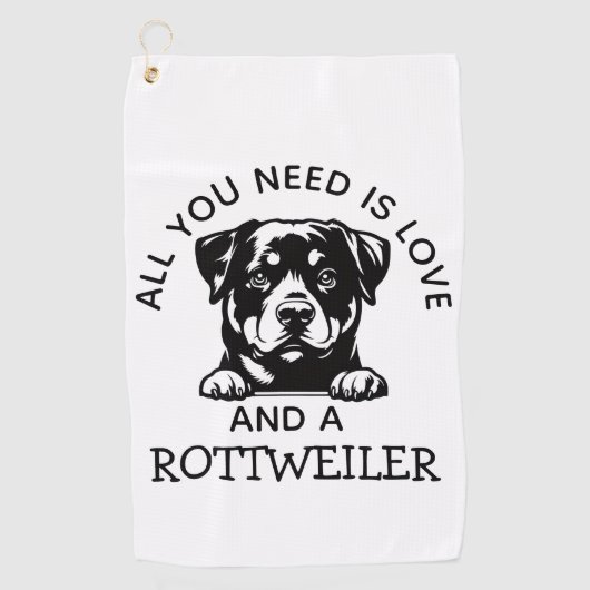 Rottweiler Lovers ゴルフタオル (正面)