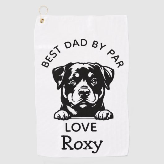 Rottweiler-Loving ゴルフタオル (正面)