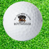 Rottweiler Loving Golfer ゴルフボール