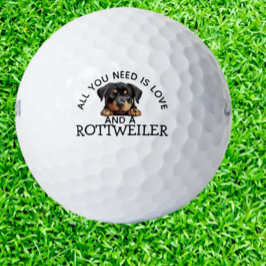 Rottweiler Loving Golfer ゴルフボール