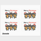 Rottweiler Merry Christmas Cute Dogs Holiday 長方形シール (シート)
