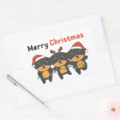 Rottweiler Merry Christmas Cute Dogs Holiday 長方形シール (封筒)