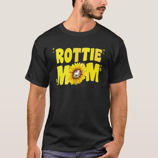 Rottweiler Mom For Women Sunflower Rottie Rott Dog Tシャツ (正面)