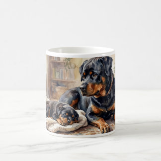 Rottweiler Mom & Puppy Mug – Cozy Dog Lover Gift コーヒーマグカップ