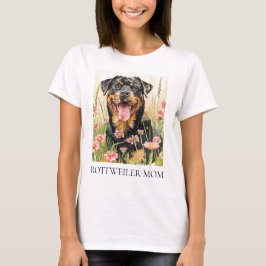 Rottweiler Mom T-Shirt – Watercolor Dog Gift Tシャツ