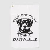 Rottweiler OWNER ゴルフタオル (正面)