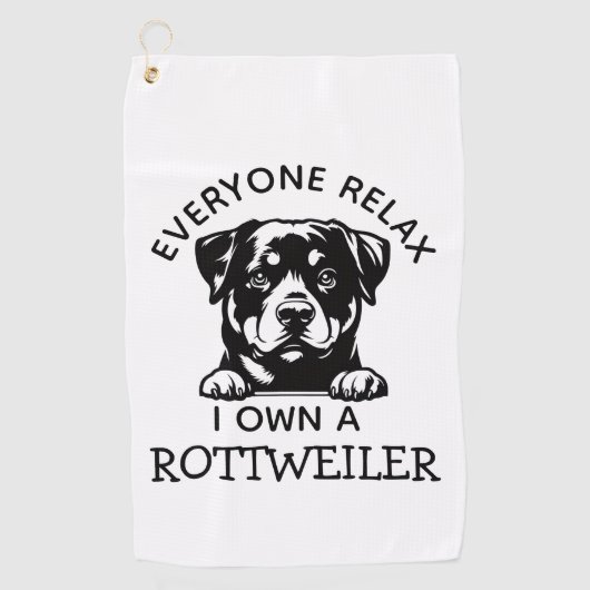 Rottweiler OWNER ゴルフタオル (正面)