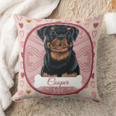 Rottweiler Personalize Valentine Pillow クッション (ブランケット)
