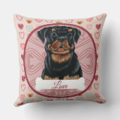 Rottweiler Personalize Valentine Pillow クッション (裏面)