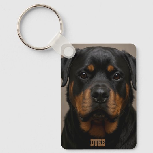 Rottweiler Personalized Photo Name キーホルダー (正面)