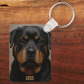 Rottweiler Personalized Photo Name キーホルダー (裏面)