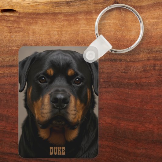 Rottweiler Personalized Photo Name キーホルダー (裏面)