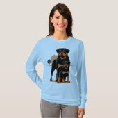 Rottweiler - Protective Family Pet Tシャツ (正面フル)