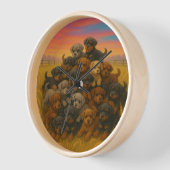 Rottweiler Puppies Running Free – Joyful 壁時計 (傾斜)