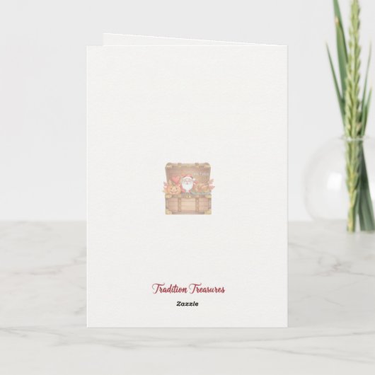 Rottweiler Puppy by Christmas Tree Card カード (裏面)