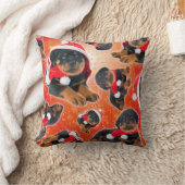 Rottweiler Puppy Funny Christmas クッション (ブランケット)