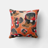 Rottweiler Puppy Funny Christmas クッション (裏面)