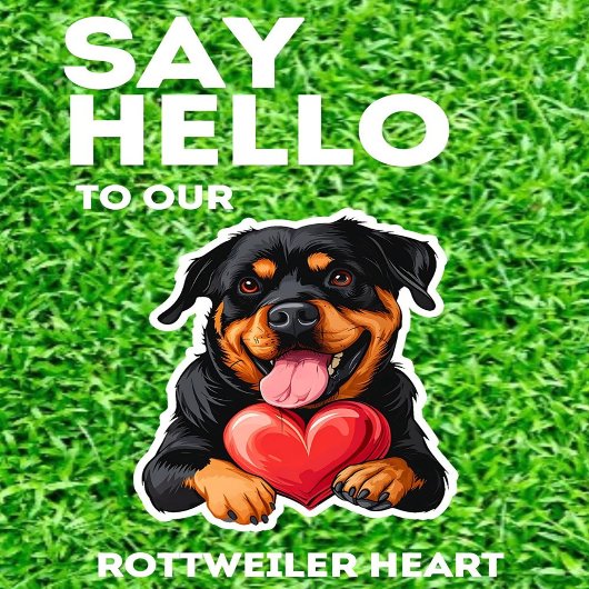Rottweiler Red Heart Gift  缶クーラー