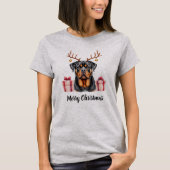 Rottweiler Reindeer Tシャツ (正面)