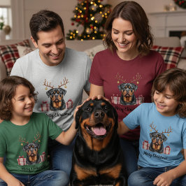 Rottweiler Reindeer Tシャツ