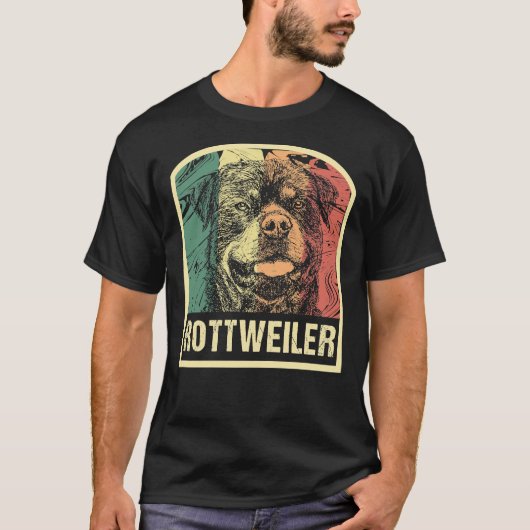 Rottweiler Retro Dog Rottweilers Owner Tシャツ (正面)