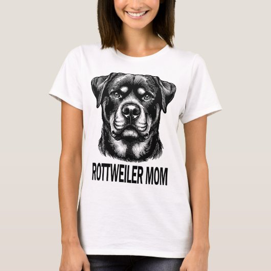 Rottweiler - Rotti- Rottweiler Mom Tシャツ (正面)
