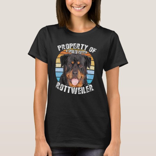 Rottweiler Rottie Smiling Retro Property Of Tシャツ (正面)