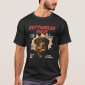 Rottweiler Rules Dog Owner Rottie Tシャツ (正面)