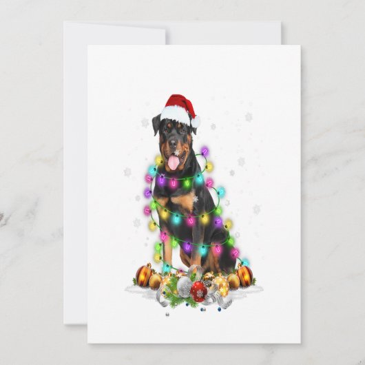 rottweiler santa christmas tree lights xmas gifts 案内状 (正面)
